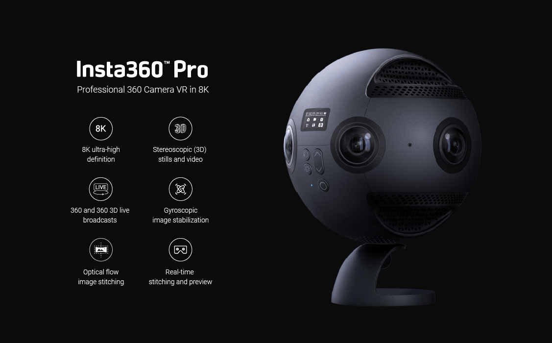 LOCAIMAGES's tweet image. Vous l'attendiez ? Elle est disponible à la vente (3500HT) à la location ( 200Ht/J) #Insta360 Pro #VR #VirtualReality #livestreaming