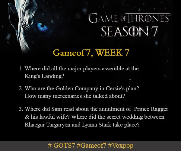 voxpop's tweet photo. The Dragon and the Wolf were pretty dang, and so is the last installment of #Gameof7. Last chance to win cool #GOTMerchandise
#GOTS7 #Voxpop https://t.co/XNnObZ5FsJ