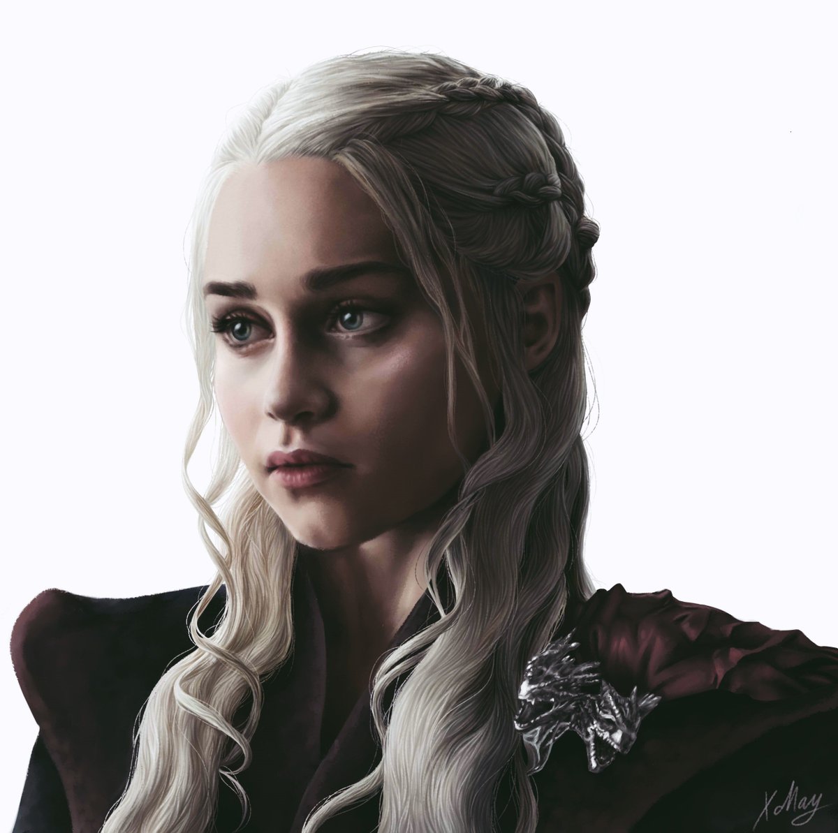 Maaylen's tweet photo. ~ Dibujo de Daenerys Targaryen ~  #GameOfThrones 

Se agradecen mucho los RTs. 🖤 https://t.co/0bq5Z41l7C