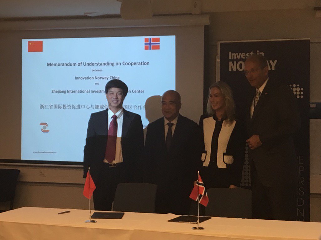 FinnKristian61's tweet photo. Today Innovation Norway signed an important MOU with ZJFDI in Zhejiang China. @InnovasjonNorge https://t.co/LOjac0eMZ8