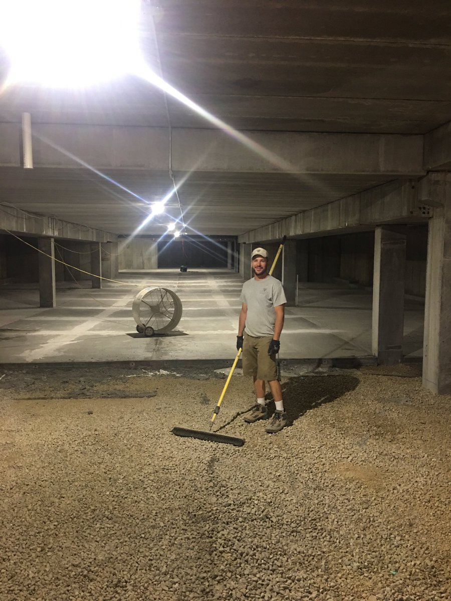 Pouring concrete for a commercial client. #concrete #olsontoon