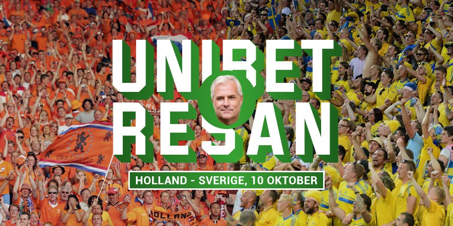 TÄVLING! Retweeta det här och följ <a href="/Unibet_Sverige/">Unibet Sverige</a> så har du chansen att vinna två platser på #UnibetResan till Holland-Sverige i Amsterdam!