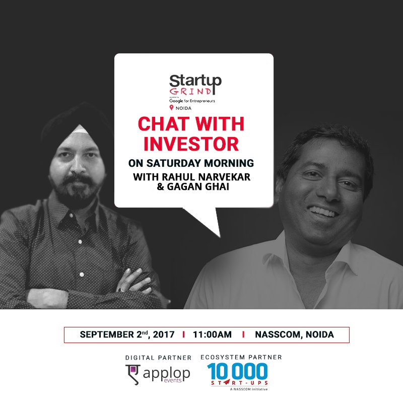 TheApplop's tweet photo. Startup Grind Presents
Chat with Investor - RAHUL NARVEKAR & Gagan Ghai
#2sept2017 @NASSCOMnoida
For More info : https://t.co/S29e1x2lY5 https://t.co/b37yWpW4Mi