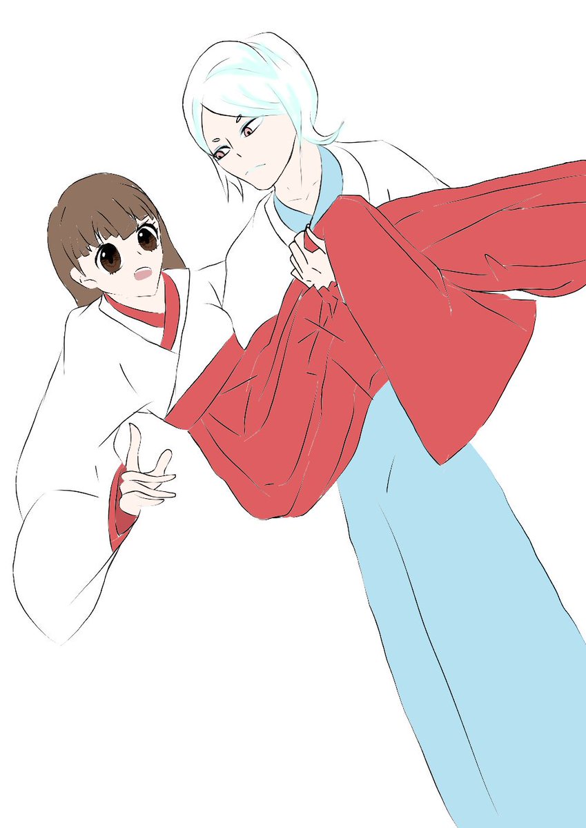 green_0513's tweet photo. お久しぶりです
前言っていた巴さに(※創作審新者がいます)
まだ色塗り途中ですがお納め下さい！影までしっかりつけたらまた､上げますね〜 https://t.co/lqo3aMionQ