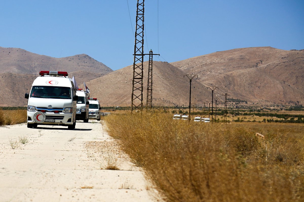 SYRedCrescent's tweet photo. #Breaking: @SYRedCrescent #volunteers are in #Qara, Rura Damascus  ready to carry out their #humanitarian duty
#Syria https://t.co/c5li9j2wP8