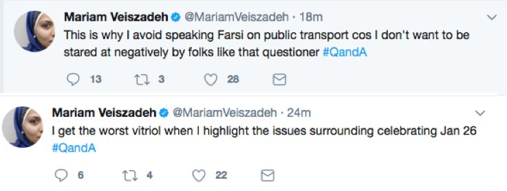 Monster_Dome's tweet photo. I don't watch #qanda - is it a show soley dedicated to raising awareness about The Suffering of Mariam? Too much for me. Goodnight. https://t.co/mitZ09eMyV