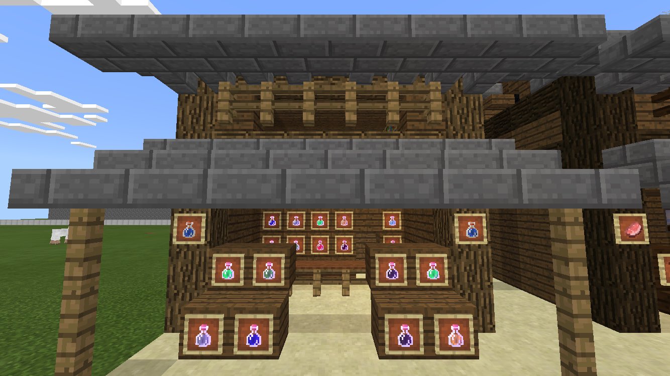竹和マイクラ和風建築 on Twitter "今回は『肉屋』と『薬屋』を作りました( ^ω^ ) あえて同じ建物