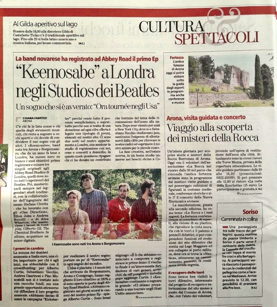 Keemosabe_Band's tweet photo. @Keemosabe_Band got an article on @LaStampa @StampaNovara @LaStampainEN 🔥🔥🔥 https://t.co/rqOyoo6kNR