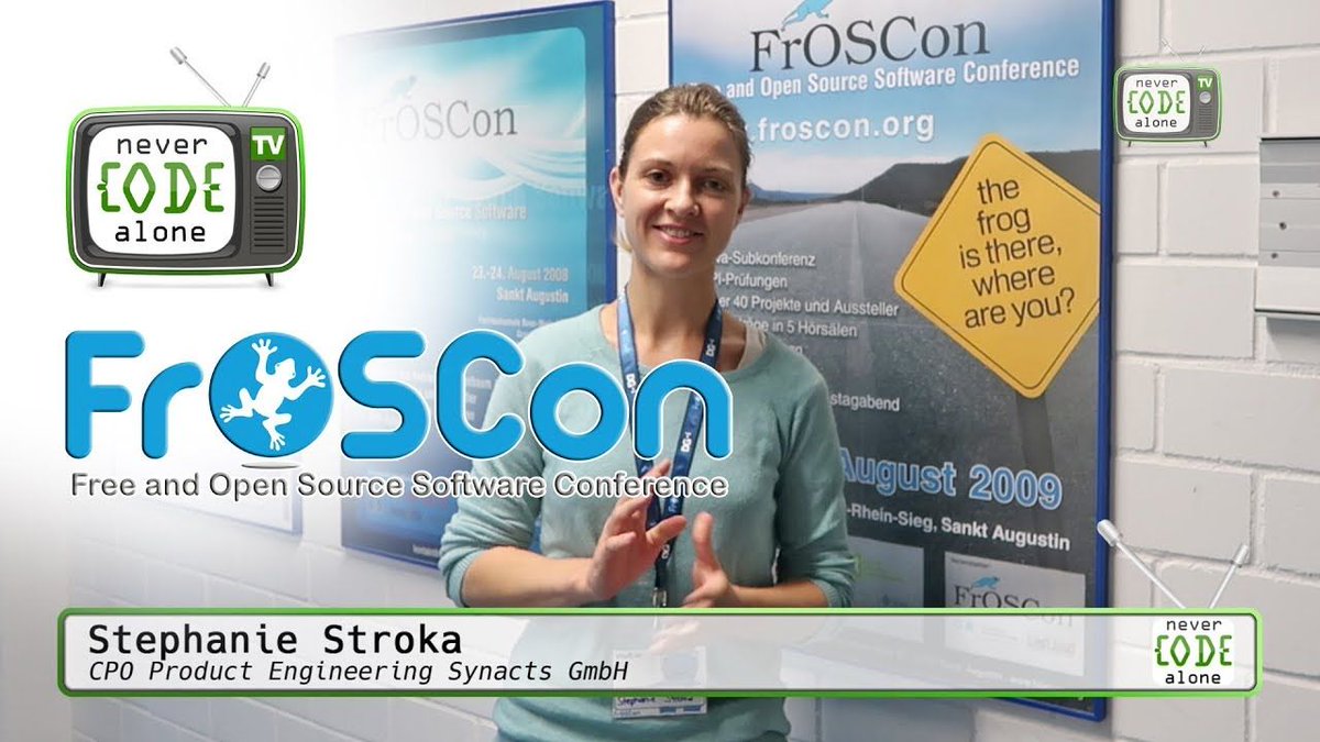 nevercodealone's tweet photo. #froscon12 Web Developer kostenlose Weiterbildung und Arbeitgeber - Interview mit @SteffiStroka von @Synacts https://t.co/CFjAg0OoVh https://t.co/JQkbgNaAow
