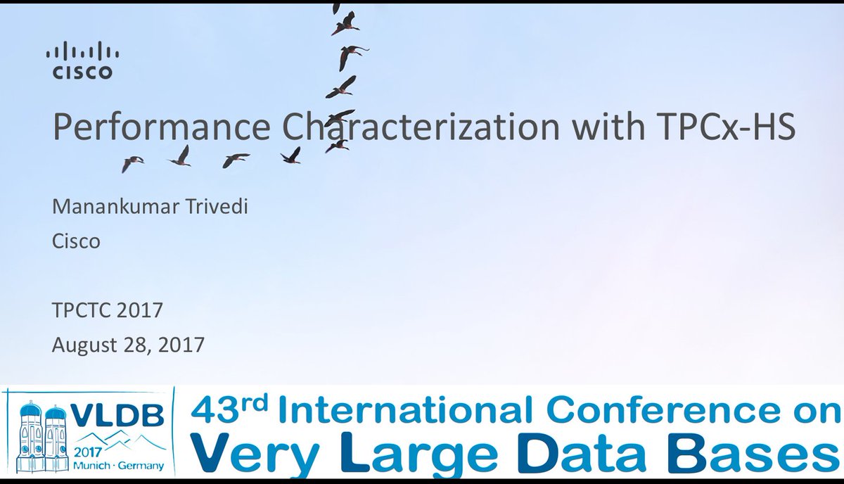raghu_nambiar's tweet photo. Performance Characterizationof #Hadoop with TPCx-HS @manan2787 #TPCTC2017 @vldb2017 @tpc_social https://t.co/3rVi6J6eY3