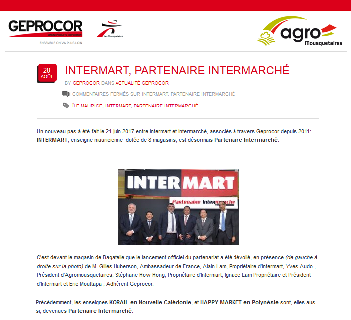 GEPROCOR's tweet photo. INTERMART, PARTENAIRE INTERMARCHÉ https://t.co/P0SmUMXO4d #partenaireintermarché #Intermart #îlemaurice https://t.co/b6aNjiq3zZ