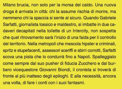g_ferraris's tweet photo. 4 | #Shaboo Ecco anche la quarta di copertina. Gabriele Sarfatti è tornato e questa volta si occupa della metanfetamina che dilaga in città. https://t.co/H5Ff79ApaQ