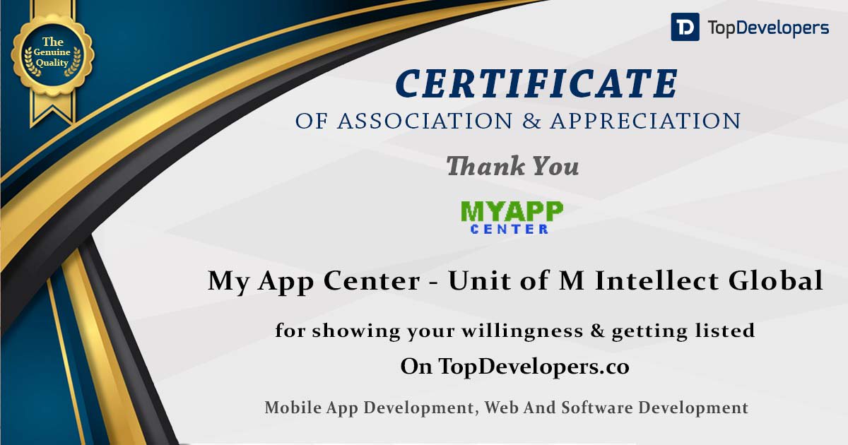 TopDevelopersCo's tweet photo. Congratulations @myappcenter for getting listed on TopDevelopers as an elite #Web &amp; #MobileApp #development company. https://t.co/5j7xD68904 https://t.co/r2tsePGAyK