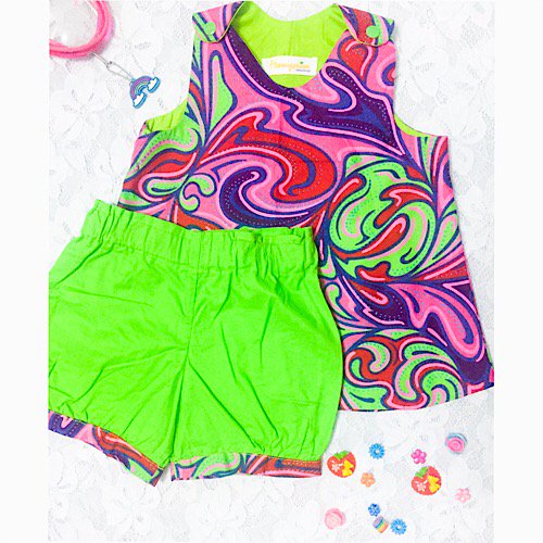 HandmadeNg's tweet photo. The Honeyplums are out again with a burst of color. Multicolor #snaptop with lemony shorts for your 'lil sunshine > https://t.co/UWWtPcJSXN https://t.co/izKMPvkhTJ