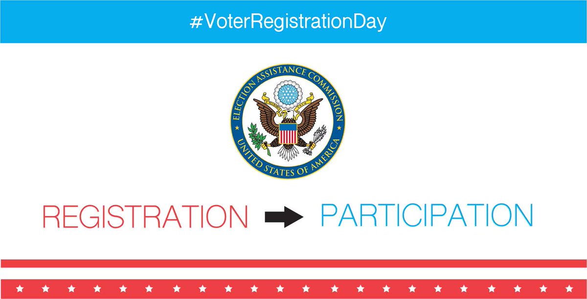 U.S. Election Assistance Commission logo. Registration -> Participation. #VoterRegistrationDay
