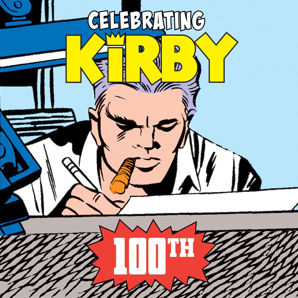 Marvel's tweet photo. Celebrate Jack Kirby's 100th birthday by exploring The King's legacy as one of the most influential comic creators: https://t.co/GUlblMiU1k https://t.co/CnLl0jDQE9