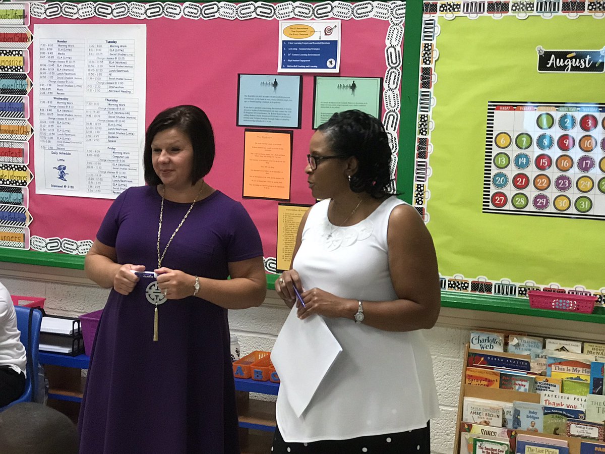 abeattybcs's tweet photo. Principal Ann Brown and Pamela Little set expectations for fifth grade students at BTW #bcsfirstday17 https://t.co/woyzlGCEy7