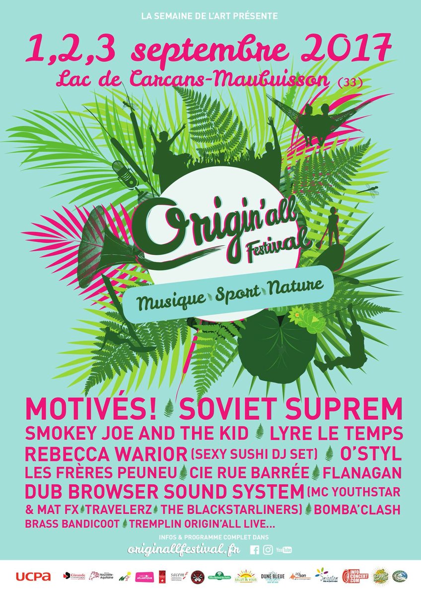 SunSkaFestival's tweet image. L'Origin'all Festival c'est le 1, 2 et 3 septembre 2017 au Lac de Carcans Maubuisson ! #originall #festival #carcans