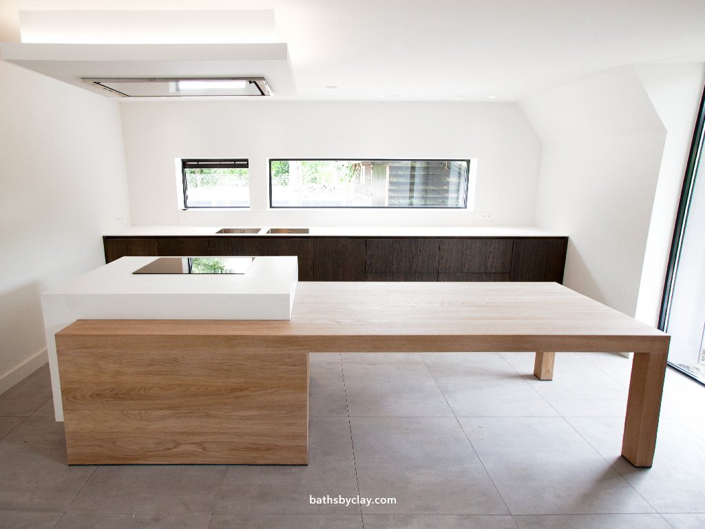 bathsbyclay's tweet photo. Create a balanced kitchen by combining contrasting materials. Curious about our bespoke kitchens? #bathsbyclay #HIMACS #kitchendesign https://t.co/EAtIDstzF6