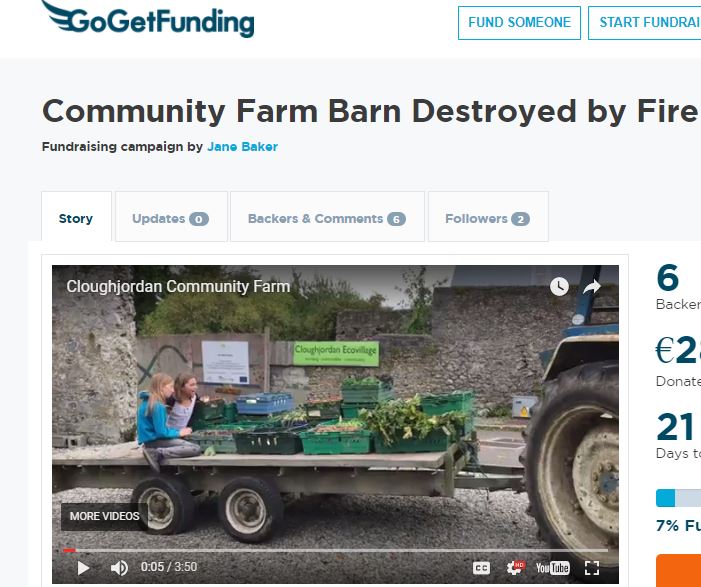 Our community farm lost its barn in a fire last wk. We are gutted. Please help us replace kit, hay &amp; shed. Please RT gogetfunding.com/cloughjordanfa…