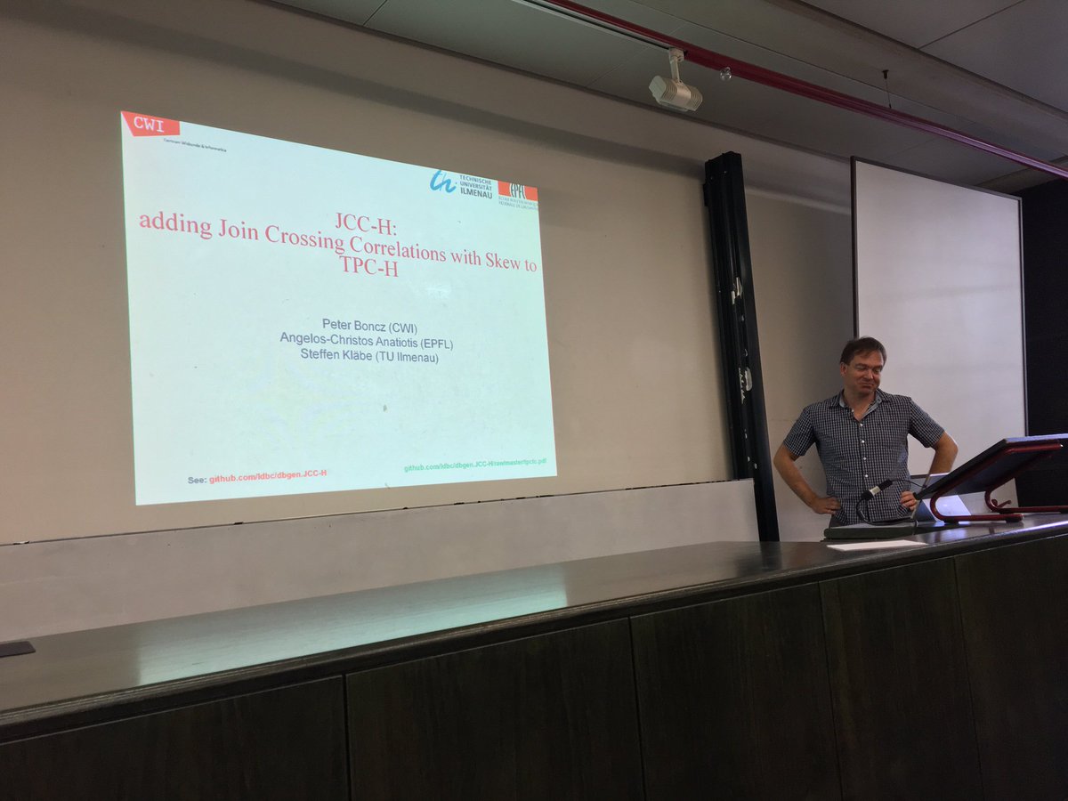raghu_nambiar's tweet photo. JCC-H: Join Crossing Correlations & Skew to TPC-H Peter Boncz, Angelos, Christos Anadiotis, Steffen Klaebe #TPCTC2017 @vldb2017 @TPC_Social https://t.co/bZoa4EIMtG