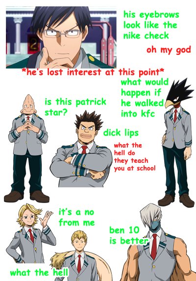 bnha characters according to my 10 year-old brother