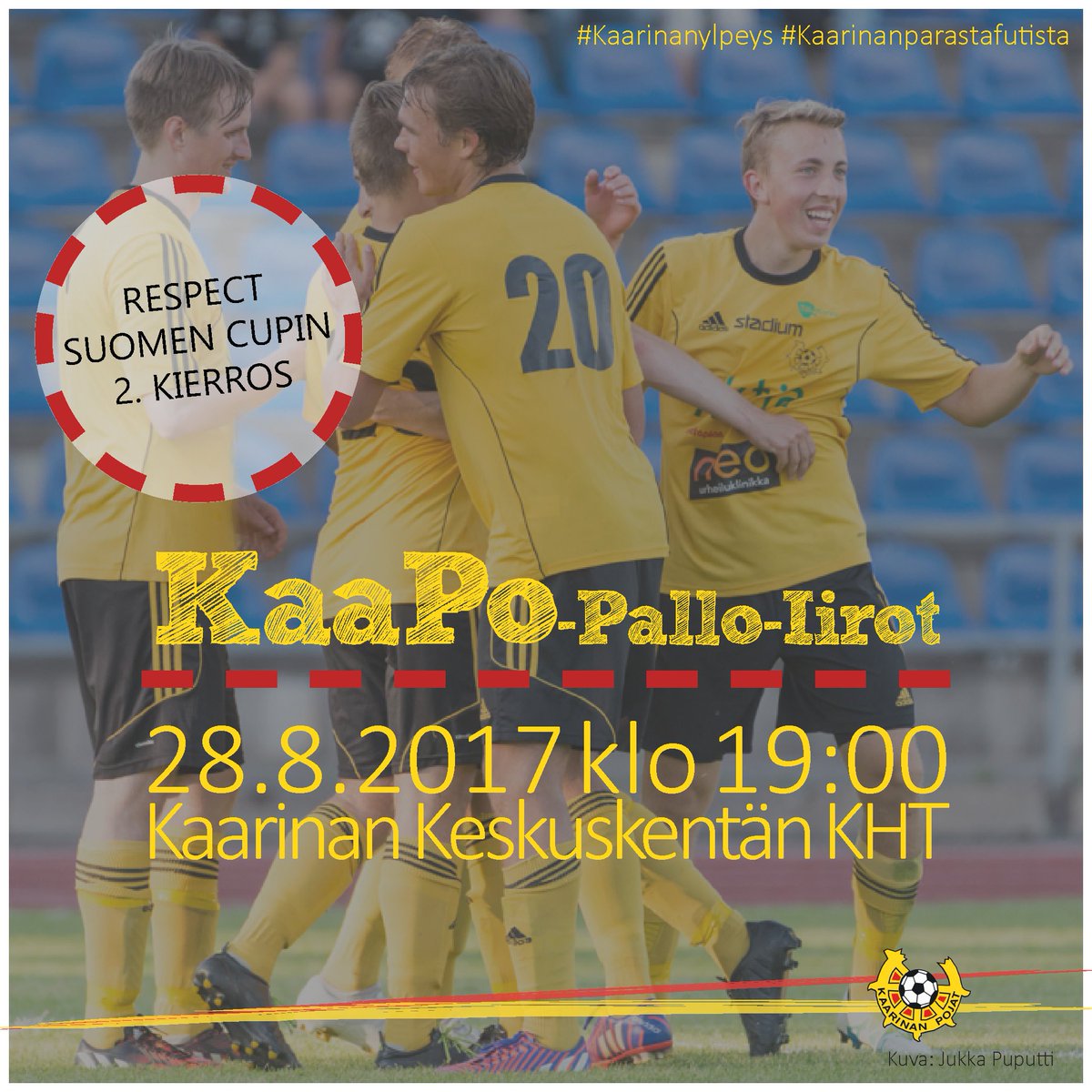 KaarinanPojat's tweet photo. Pelipäivä! Tänään vuorossa #suomencup'ia, kun #kaarinanylpeys kohtaa @PalloIirot Keskurin KHT:lla. Kokoonpanot: https://t.co/JlMWZnL880 https://t.co/xvYhkVTGvk