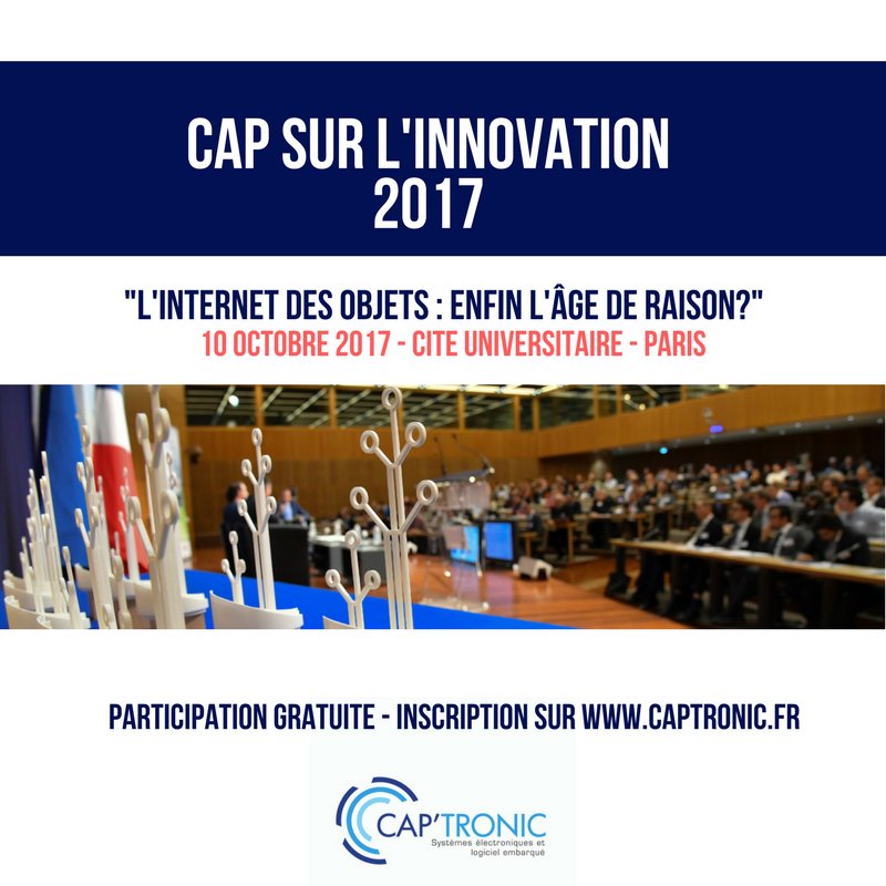 Captronic_'s tweet photo. Participez gratuitement à CAP sur l'innovation 2017 ! Inscrivez-vous dès maintenant sur https://t.co/NliWORSdNs #captronic #innovation #IoT https://t.co/dKoo39BFY7