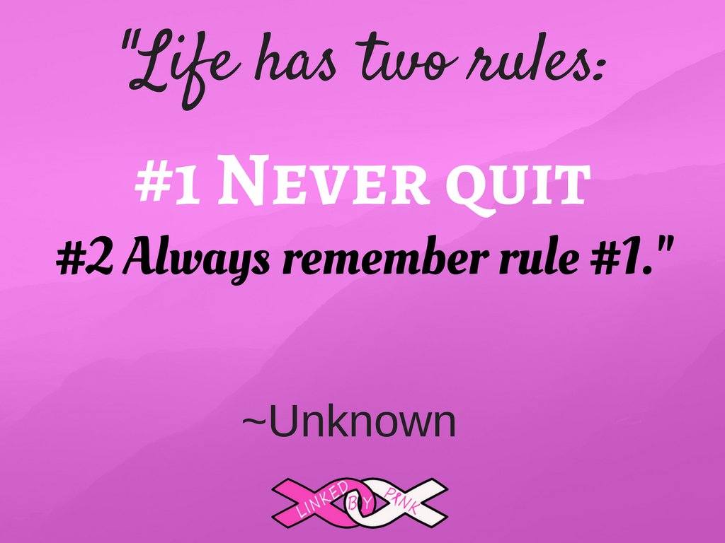 LinkedByPink's tweet photo. Never quit! #MondayMotivation #lbp #lbperie #breastcancersupport #breastcancer #cancersupport #cancer #pink https://t.co/QPAVDdf9FS