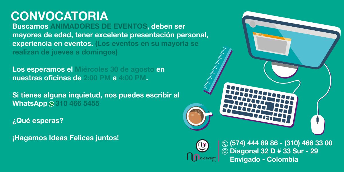 ¡VEN A NUESTRA OFICINA! O cuéntale a tus amigos. Juntos haremos #IdeasFelices☺ #TrabajoSiHay