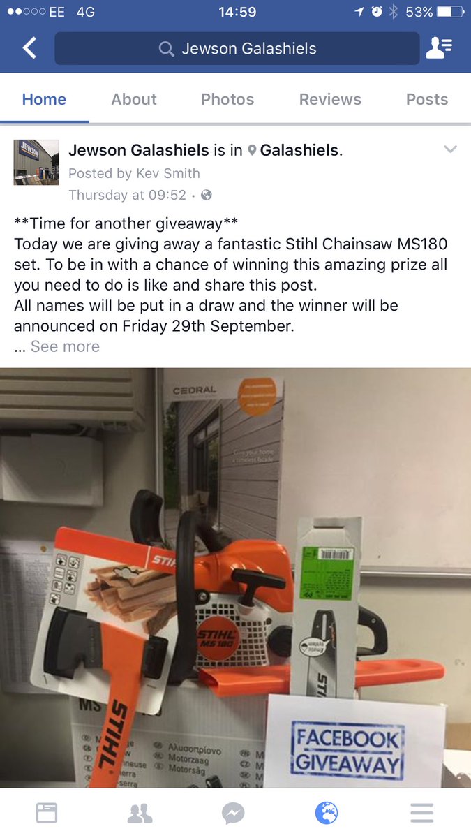 k3vsmith's tweet photo. @Jewson @STIHL_GB Our latest in branch competition has gone viral! Testament to the quality of Stihl products. #everyonewants https://t.co/biiGy13R4b