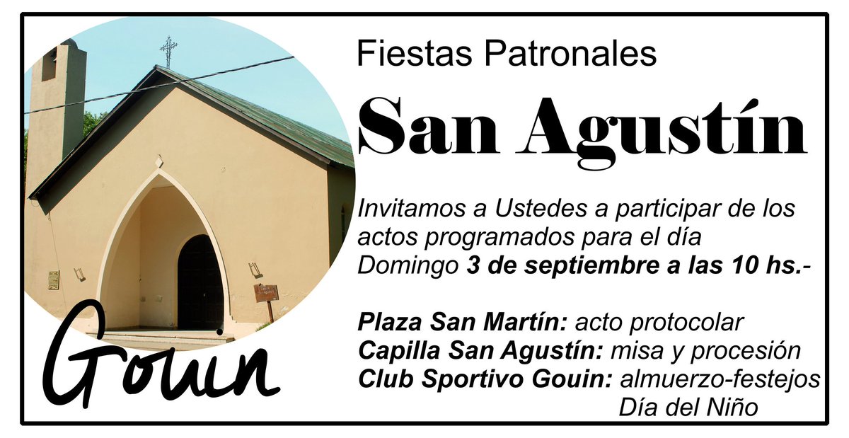 Turismo_CdeA's tweet photo. #Gouin #Programa #SanAgustín #Domingo 3 de sep @SkansiMarcelo @ignaciocrotto @ignaciosalmeri @TurismoPBA @SubsTurismoPBA @provincia1270 https://t.co/nR3fs6v6xd