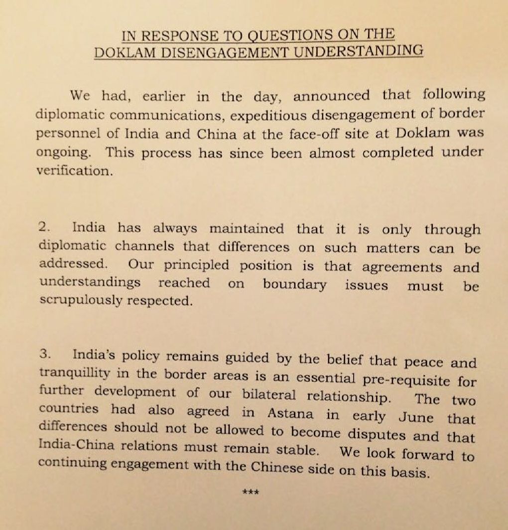 Chellaney's tweet photo. New Delhi says China and India have "almost completed" their mutual withdrawal of troops, and wants border peace as "essential prerequisite" https://t.co/LTgJnC2JEy