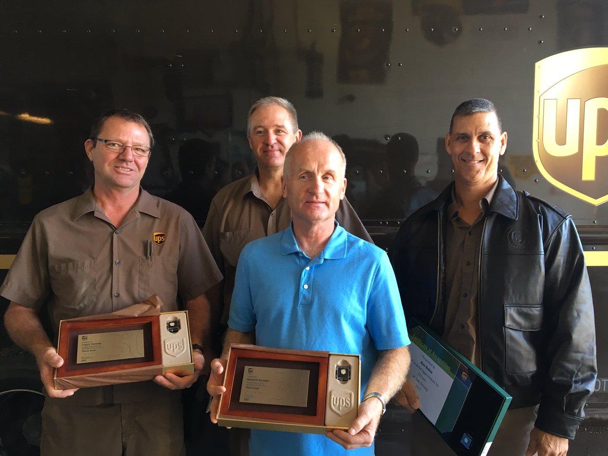Happy #110 UPS!  Celebrating a combined 110 years of service AND a Circle of Honor induction!  #doorsdown to start a great day! <a href="/ADStreit/">Anthony Streit</a>