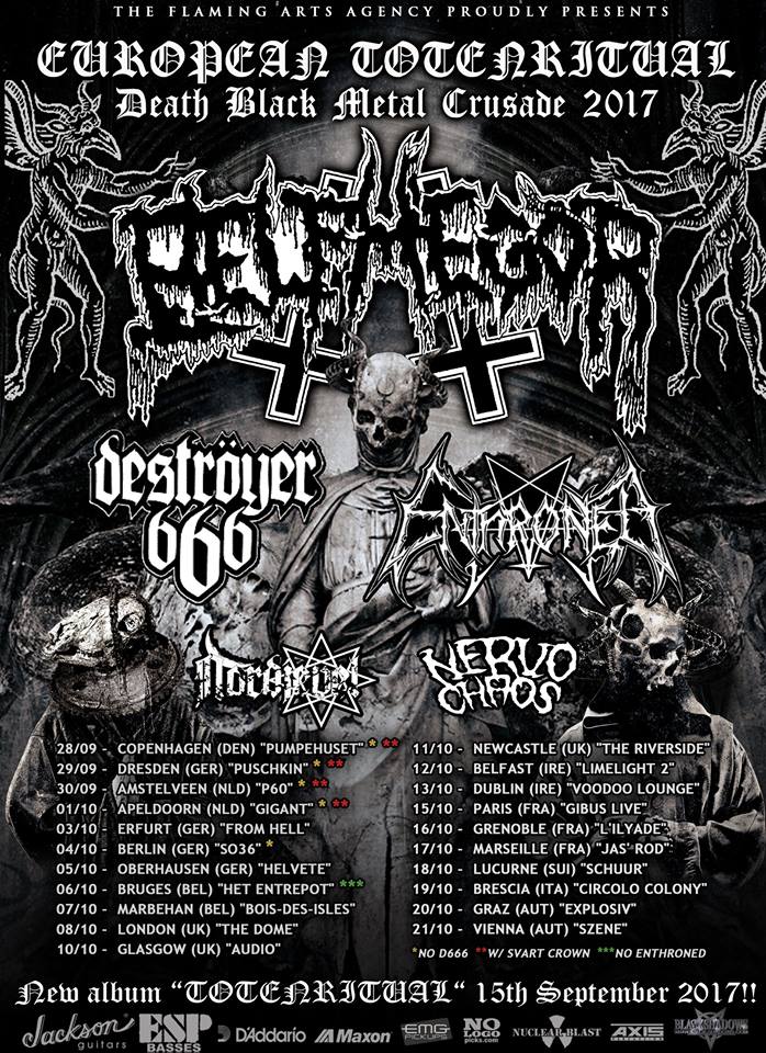 Here are the dates of our up coming European tour with Belphegor.
Supports are Destroyer 666, Nervochaos and Nordvjel.