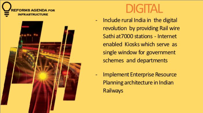 RailMinIndia's tweet photo. Going Digital is part of Indian Railways' Reforms Agenda. Several initiatives already implemented #RailVision https://t.co/4A0lhmwTcz