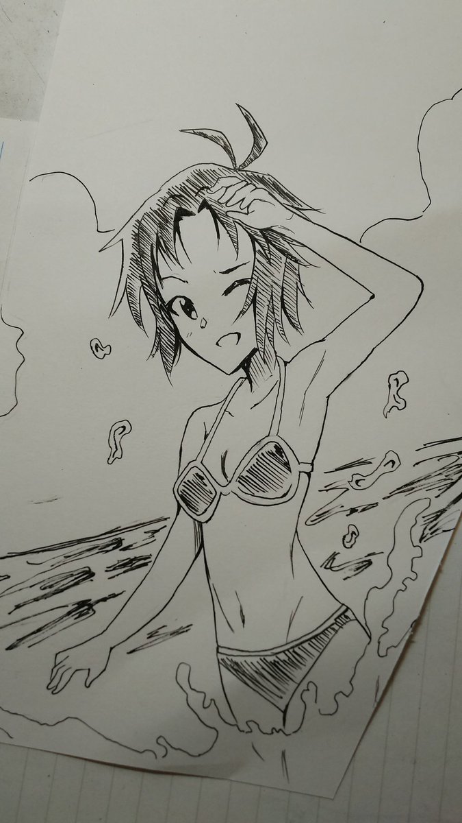 ワンドロはつ挑戦
ムズすぎてヤバイw
#アイマス版深夜のお絵描き60分一本勝負 
#菊地真 
