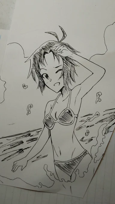 ワンドロはつ挑戦
ムズすぎてヤバイw
#アイマス版深夜のお絵描き60分一本勝負 
#菊地真 