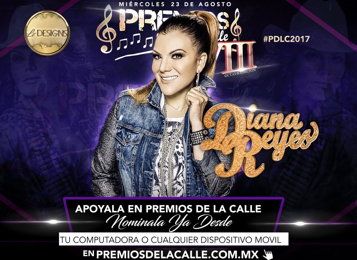designs_lz's tweet photo. Nos encantaria ver a la guapisima @DianaReyesMusic nominada y cantando en @Premiodlacalle #PDLC2017 😍🙏🏻🙏🏻 https://t.co/oaeKhOqhyj