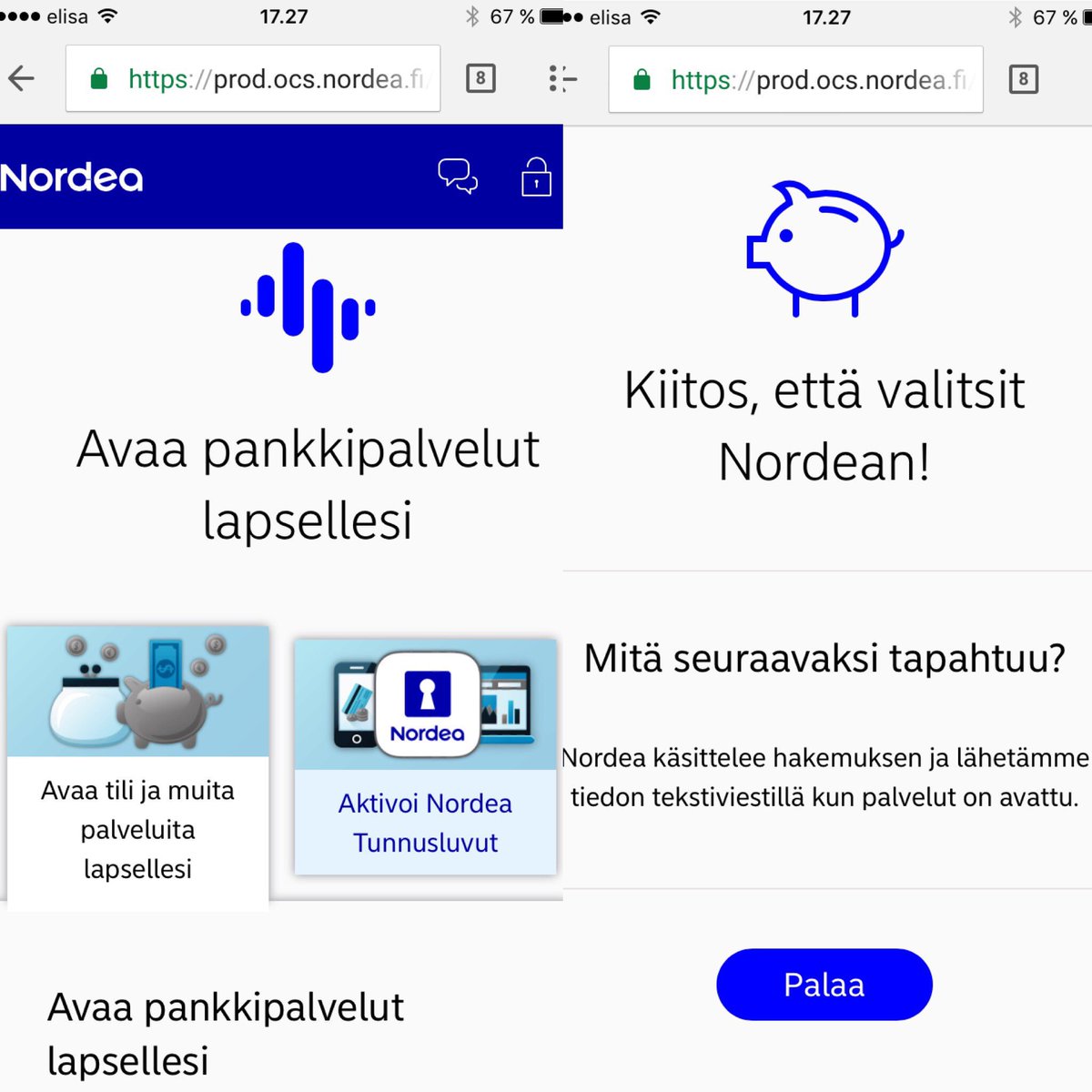 SakariRockgulf's tweet photo. #verkkotapaaminen pankin kanssa, käytin 📲 ja esitys/homma toimi erinomaisesti🤘 Palvelukokemus #mutkaton #vaivaton ja lapselle aukeaa tili 😊 https://t.co/iiOvfpN7OY