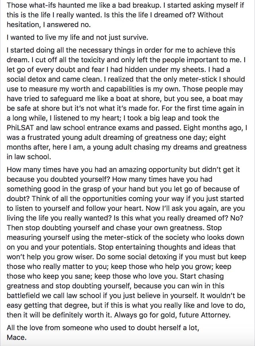 diaryniATTY's tweet photo. To all aspiring lawyers and law students out there who are doubting themselves, this is an open letter for you. https://t.co/uKQd4jFIu7
