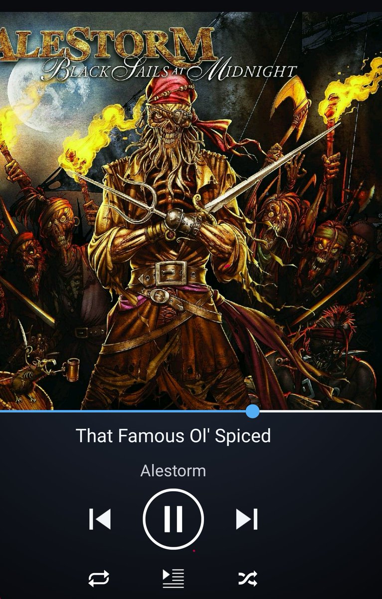 Phillips_Iain's tweet photo. Having a bit of an @alestormband marathon today. #BackThroughTime now #BlackSailsAt Midnight. Going strong with beer in hand https://t.co/XmNTSqDziA