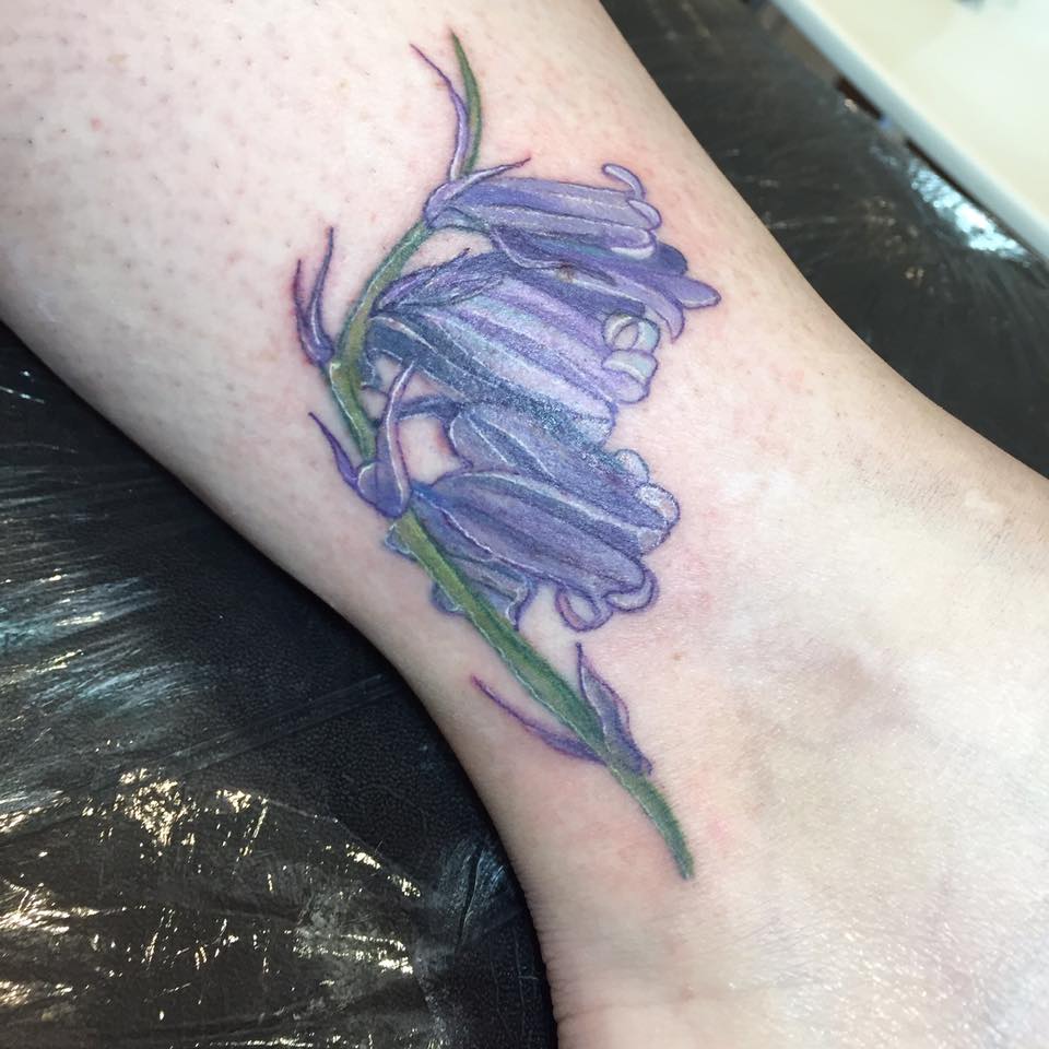 Soft pretty bluebells for the lovely Natalie last week, sorry for the glare! Currently taking bookings for Sept :) #tattoo #uktattoo