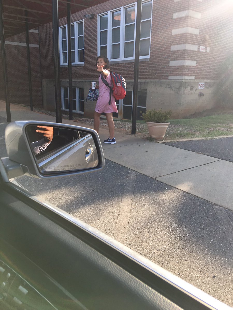 joeldford's tweet photo. @CharMeckSchools: First day of 7th grade. Daddy's girl is growing up!#Daddydropoff #timestandstill #cms https://t.co/Ic7GDLBRyb