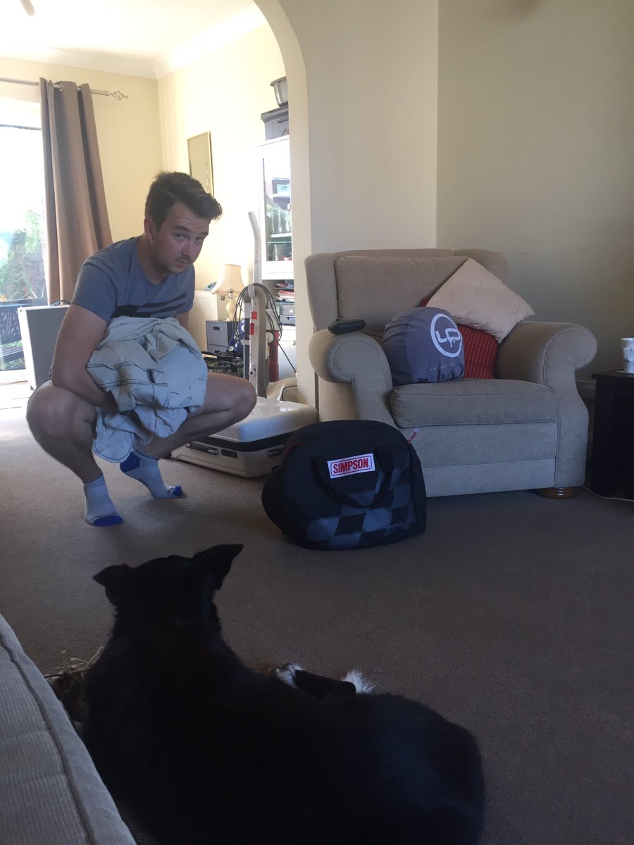 On your own with this weekends <a href="/DunlopBTCC/">DunlopBTCC</a> race kit washing <a href="/Tomingram80/">Tom Ingram</a> #sweaty #bleurghhhh #stinky