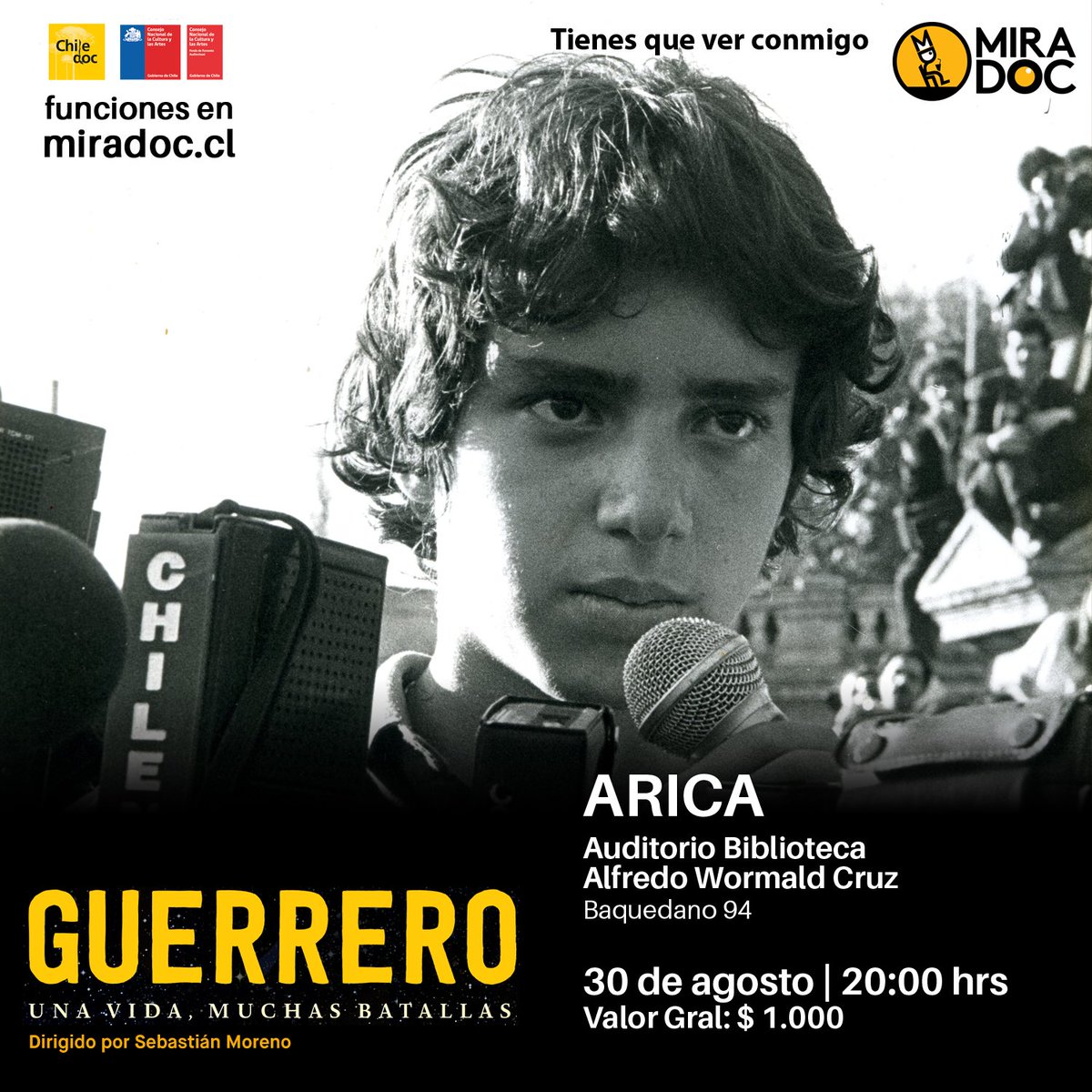 Última semana funciones, 
no se pierdan GUERRERO, 
si ya lo vió, recomiéndalo a tus amigos 
#ARICA 30/Ago 20:00 hrs
peliculasdelpez.com/guerrero.com