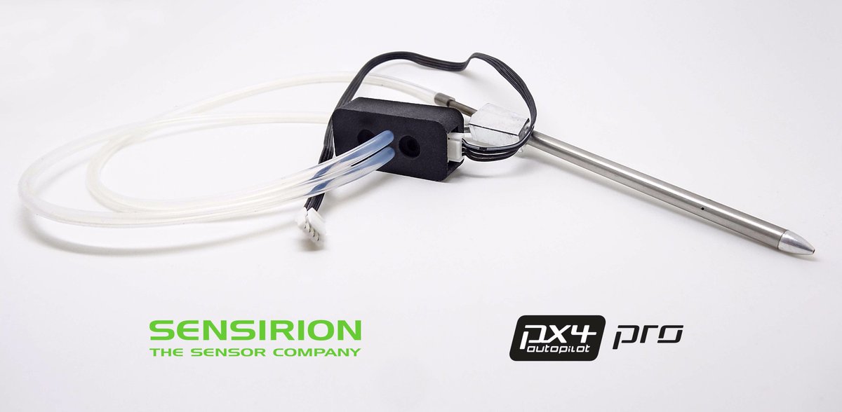 PX4Autopilot's tweet photo. The @sensirion airspeed sensor development kit for PX4 VTOLs is now available at our launch partner @drotek https://t.co/xAKuZqPA1O https://t.co/HlTD9wioWI