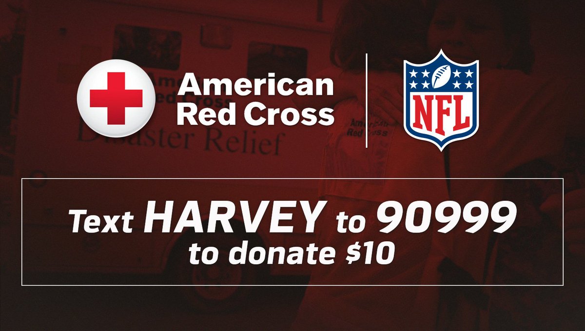 steelers's tweet photo. Join the @NFL and help those affected by Hurricane Harvey.

Text HARVEY to 90999 to donate $10 to @RedCross. #HoustonStrong https://t.co/nduQ3y0YfE