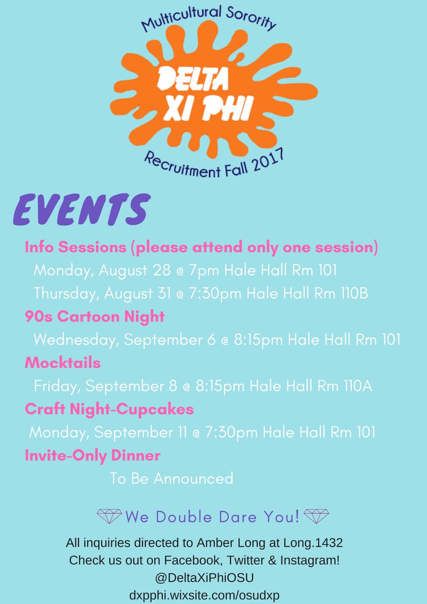 DeltaXiPhiOSU's tweet photo. First information session is tonight @ 7 pm in Hale Hall Rm 101 https://t.co/wZzpO58U6H