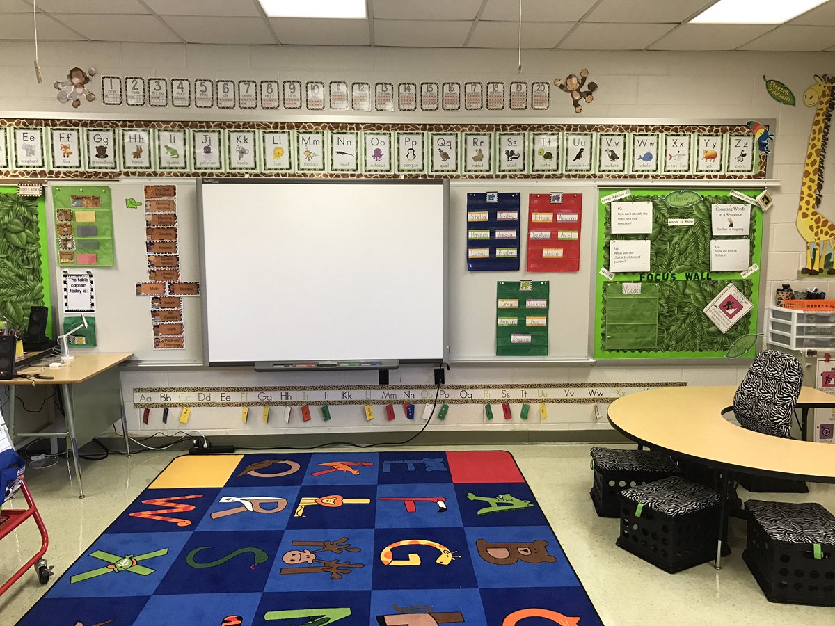 jovteach's tweet photo. The kindergarten jungle is ready for a new year! Ready to meet my pride tomorrow night at orientation #NYCSDStory #backtoschool https://t.co/i3M0FmEE9L